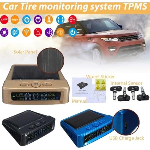 2018 NEW Smart Car Tire monitoring system TPMS Tire Pressure Sensor Solar Power Charging With Wheel sticker