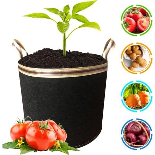 2020 Potato Tomato Strawberry Grow Bags Thickened Felt Growing Bags Garden Flower Planter With Handles Growth Bag Seedling Pot