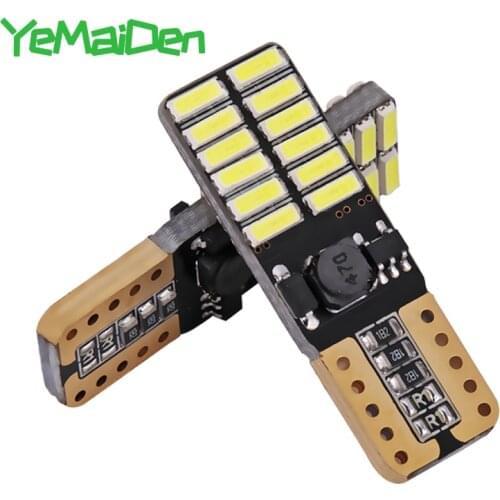 2x T10 W5W 4015 24SMD Canbus No error LED Bulb 12V 6000K 194 168 5W5 LED Signal Light Auto Clearance Wedge Side Lamps White