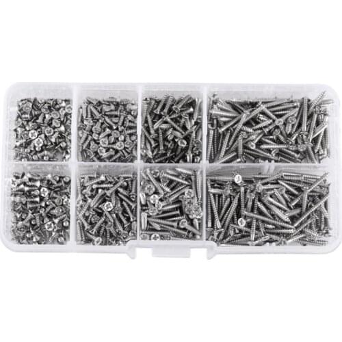 400PCS Wood Thread Nail Self Tapping Screw DIY Home Supplies Kit Hardware Assortment Countersunk Stainless Steel Phillips Screw