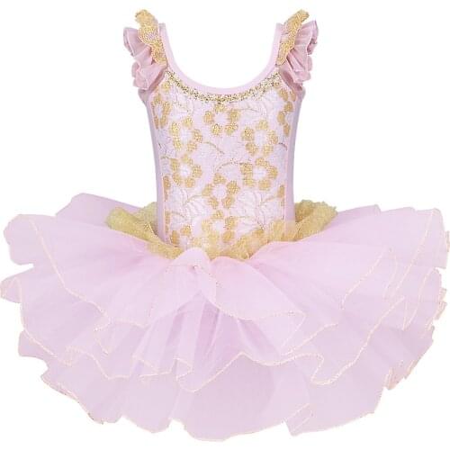 BAOHULU Princess Fancy Girls Ballet Dress Pink tutu Ballet Cotton Soft Child Kids Dance Wear for 3-7 Years
