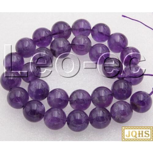 Natural 14mm purple Amethysts Stone Loose Beads for Jewelry Making Strand 15" v1442