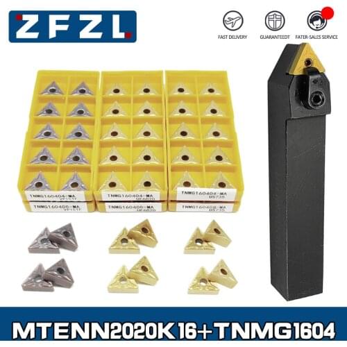 1pc MTENN Lathe tool holder MTENN2525M16 +10pcs TNMG Turning tool blade TNMG160404 TNMG160408 VP15TF UE6020 US735