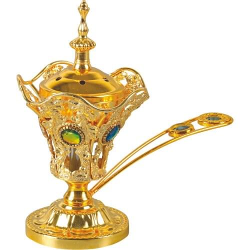 Golden Luxury Electric Incense Burner Incensario Zapach Do Domu Difusor De Aroma Decoracao Para Casa Suporte Incenso MM60XXL