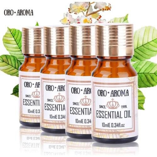 Famous brand oroaroma Jasmine tea tree Musk rose Essential Oils Pack For Aromatherapy, Massage,Spa, Bath 10ml*4