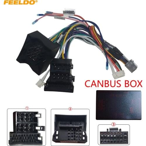 FEELDO Car Audio Raddio 16PIN Android Power Cable Adapter With Canbus Box For Porsche Cayenne CD/DVD Player Wiring Harness #6554