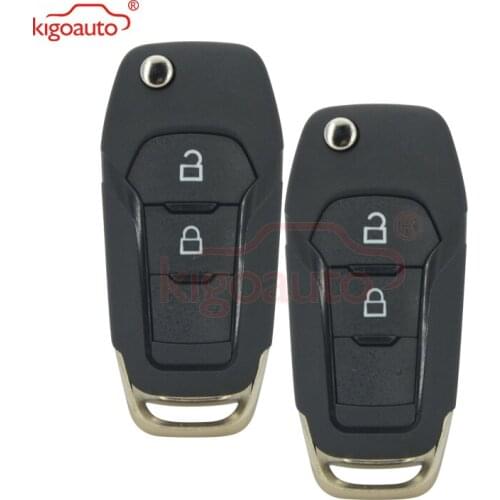 Kigoauto 2pcs 1919602 EB3T-15K601-BA 2 button Flip remote key shell case for Ford Mondeo Ranger replacement DS7T-15K601-BE