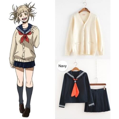 Cosplay Costume My Hero Academia Anime Cosplay Boku no Hero Academia Himiko Toga JK Uniform Women Sailor Suits with Sweaters