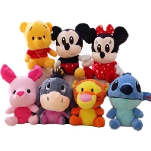 Hot Sell Disney Plush Toys Cute Mickey Mouse Minnie Animals Stitch Vigny Bear Stuffed Doll Children Christmas Gifts