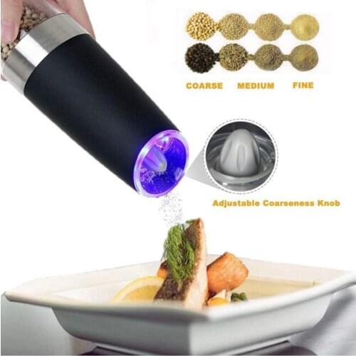 Electric Pepper Grinder Stainless Steel Automatic Gravity Induction Salt Pepper Mill Kitchen Herb Spice Tools 2