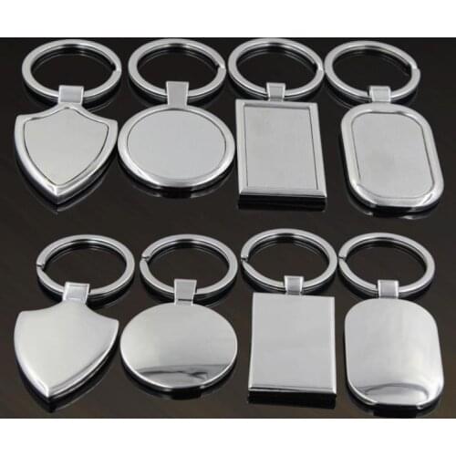 Metal Blank Tag keychain Creative Car Keychain Personalized Stainless Steel Key Ring Business Advertising For Promotion Gift