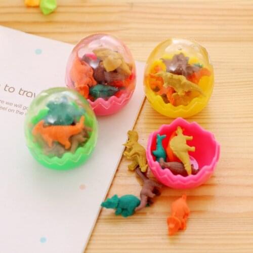 Cartoon Dinosaur egg pencil Erasers mini Dinosaur eraser for Kids Students Office School Supplies gifts korean papelaria