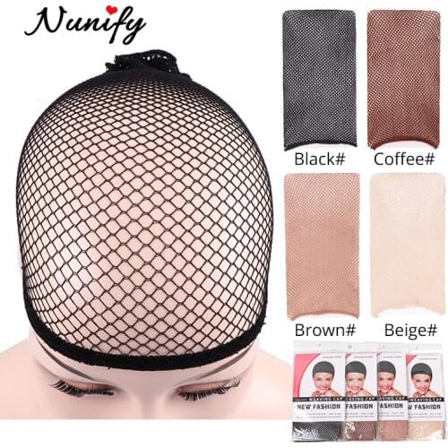 Nunify Nylon Hairnet Materials For Wigs New Stretchable Elastic Hair Nets Snood Wig Cap Mesh Cosplay Black Color Fish Hairnet