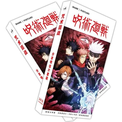 2020 New Game Genshin Impact Jujutsu Kaisen Player Postcard Cosplay Post Card Sticker Artbook Brochure Book Set Xmas Gifts