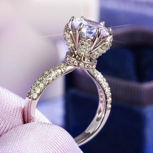 2021 new trendy Flowered 925 sterling silver engagement ring for women anniversary gift jewelry wholesale R6122