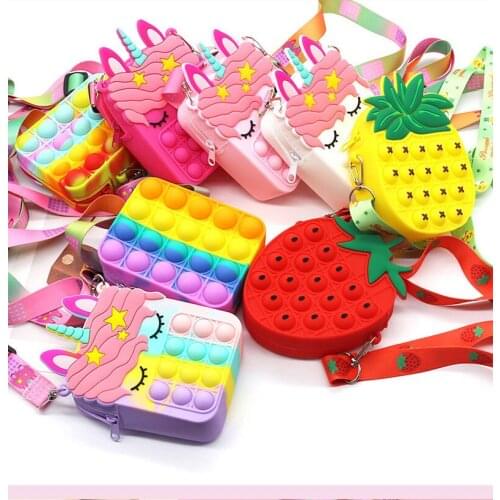 New Pop Mini Money Wallet Fingertip Toys Push Bubble Pops Pendant Bag Hot Sale Adult Decompression Toys Children Anti-Stress