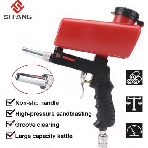 90PSI Portable Gravity Sandblasting Gun Pneumatic Tool Mini Sand Blasting Machine Spray Gun Adjustable Sandblaster