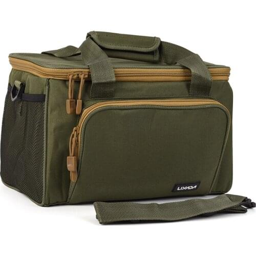 Portable Multifunctional Canvas Fishing Shoulder Bag Pack Fishing Tackle Bag Fishing Lure Reel Bag Pouch Case for Rods