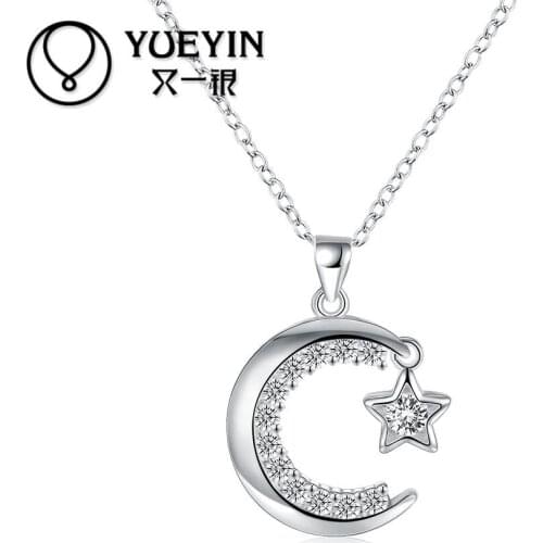 Silver plated pendant Necklace for women Engagement jewelry choker necklace Factory price Unisex Jewelry gift