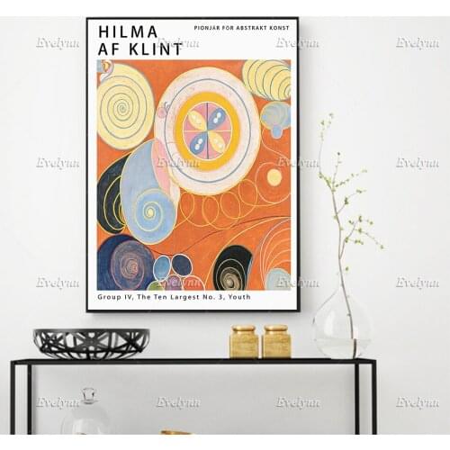 Hilma Af Klint Exhibition Poster,The Ten Largest Number 3 Youth,Matisse, Klimt,Wall Art Prints Home Decor Canvas Floating Frame