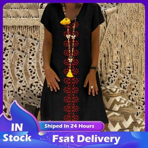 Plus Size S-5xl Cotton Linen Women Dresses Casual Loose Lady Linen Summer Dress V Neck Beach Linen Clothes Платье Vestidos