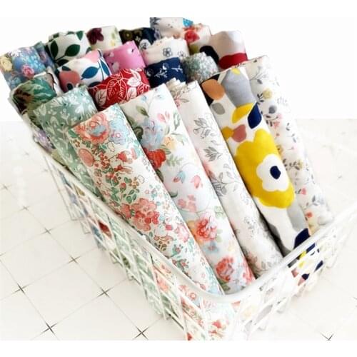 49cmx160cm printing fresh floral Twill Cotton Fabric DIY Childrens Wear Cloth Make Bedding Quilt Decoration Home 180g/m