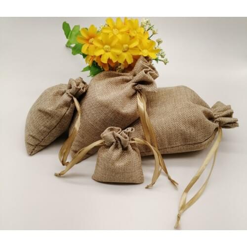 50pcs Silk Ribbon Drawstring Bag Sack Jute Bag Small Jewelry Bags Pouch for Jewelry Gift Packaging Bags Wedding Display Diy Gift