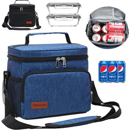 7L Portable Picnic Handbag Cooler Lunch Bag Thermal Insulated Picnic Box Bento Pouch Travel Lunch Container Food Storage Bags