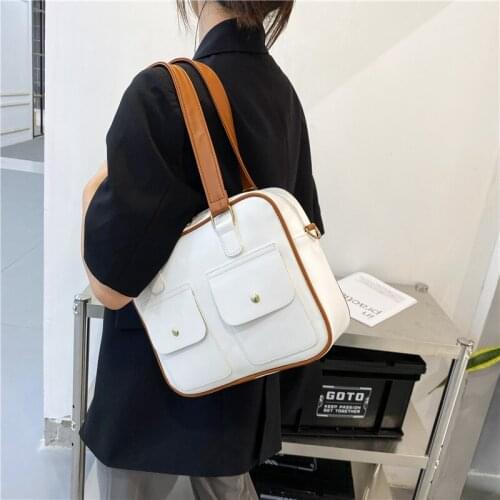 Shoulder Bags Women Summer Large Capacity Multi-pockets Shopper Bag England Style Simpl Messenger Bags Casual Travel Satchel
