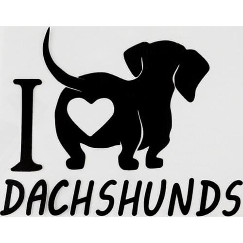 Funny Car Stickers Decor Motorcycle Decals Fun I Love Dachshunds Decorative Accessories Creative Waterproof PVC,15cm*12cm