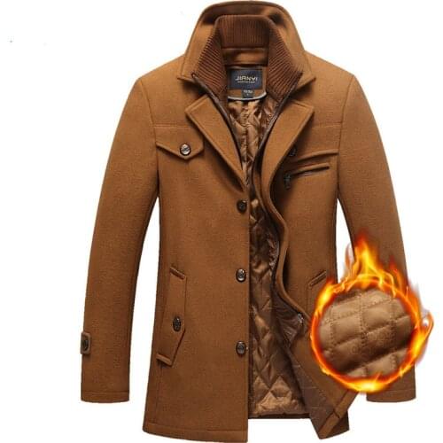 Winter Wool Coat Men Double-neck Woolen Jackets Male Plus Size 5XL Thick Jacket Mens Slim Fit Outwear Windbreaker Wool Coat Men