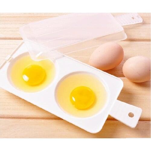 2pcs/lot Microwave Oven Two Egg Poacher Sandwich Breakfast Instant Cooker Kitchen Tool High Quality