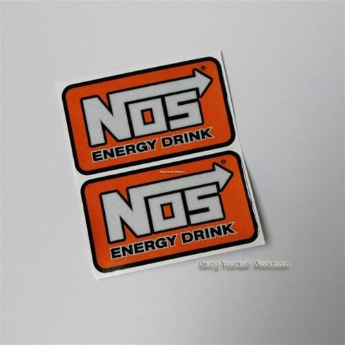 2PCS NOS energy drink stickers Nitrous Oxide NOS System Car Vinyl Sticker Tuning Racing car Decal motorcross racing