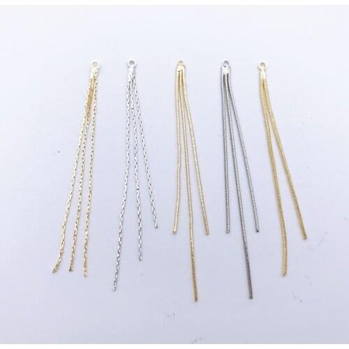 2019New 100Pcs Tassel Gold chain Pendant Buttons for DIY Jewelry Earrings or hair Accessories Handmade FY44-FY46