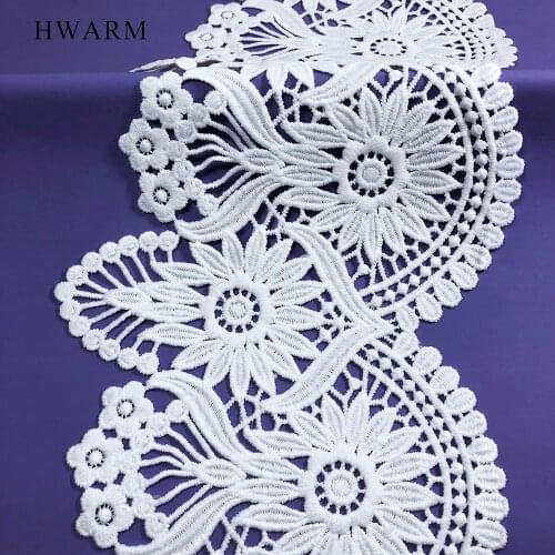 5yard High Quality White African Lace Fabric 2021 For Dresses Diy Milk Silk Sewing Trim Embroidery Wave Monochrome Hollow Ribbon
