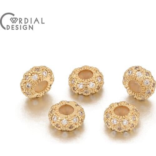 Cordial Design 20Pcs 4*8MM Jewelry Accessories/CZ Connectors For Bracelets/Genuine Gold Plating/DIY Jewelry Making/Hand Made