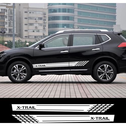 2pcs Car Long Side Stripe Stickers For Nissan X-Trail Vinyl Film Personalized Waterproof Auto Racing Styling Decal Car Accesso