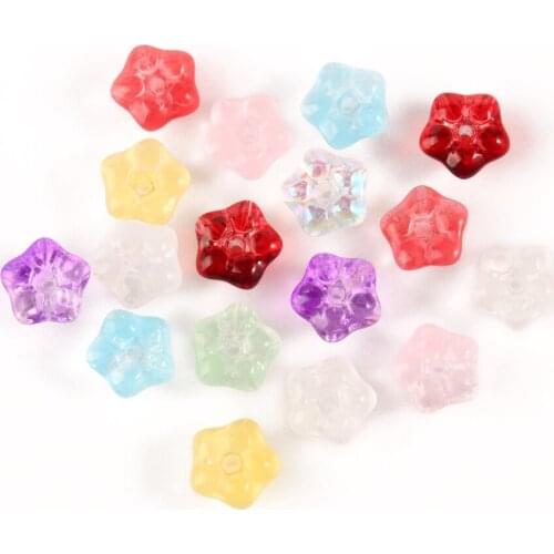 5x7mm AB Color Flower Lampwork Czech Glass Spacer Beads for Needlework Jewelry Making Handmade Diy Bracelet Necklace Accessories