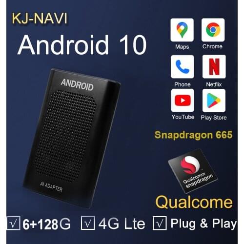 For Carplay Ai Box Car Multimedia Video Box Plug & Play Wireless Mirror Link Car-Play USB TV Box 4+64GB Android 9.0 System CP600