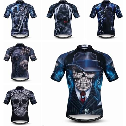 Weimostar Skull Cycling Jersey Men Summer Breathable Sport Bicycle Clothing Camisa Ciclismo Youth Short Sleeve MTB Bike Jersey