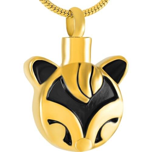 IJD9394 Wholesale Fox Cremation jewelry in Pendant Necklaces,Stainless steel unique design plated PET Cremation Urns Ashes