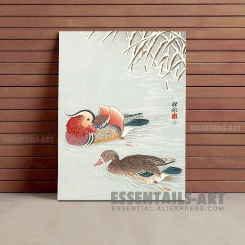 Japanese style Mandarin ducks art Canvas Wall Art Painting Decor Bedroom study Living kid Room Home Decoration Prints