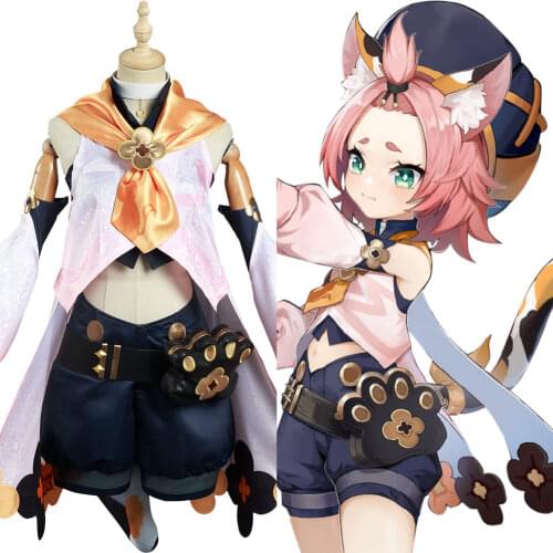 Genshin Impact Diona Cosplay Costume Coat Pants Outfits Halloween Carnival Suit