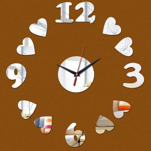 New Sale Living Room Quartz Acrylic Clock Home Decoration 3D Mirror Wall Clocks Modern DIY Watch Sticker