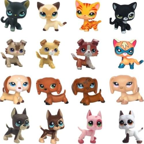 LPS CAT Rare Pet Shop Toys Stands Short Hair Cat Original Kitten Husky Puppy Dog Fox Cute Animal Old Collection Figures