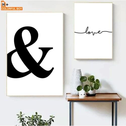 Love Quotes Wall Art Canvas Painting Nordic Posters And Prints Black White Minimalist Wall Pictures For Living Room Home Decor