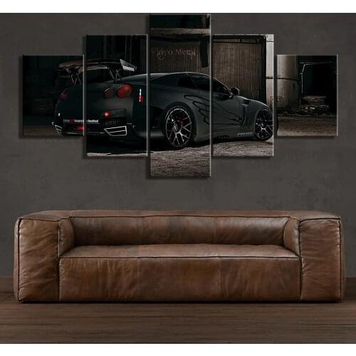 Wall Art Modular Pictures Posters Canvas Printed Nissan Gtr Car Painting Modern Home Decoration Fashion Living Room Framework