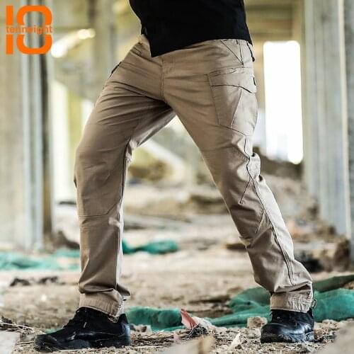 TENNEIGHT Military Tactical Pants Men Multi Pocket Waterproof SWAT tactical trousers Combat Cargo Pants hiking training pants