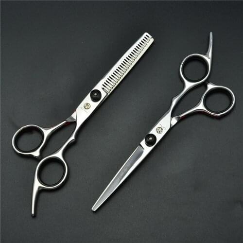 1001# 6'' 17.5cm JP Stainless Black Screw Cutting Scissor Thinning Shears TOP GRADE Hairdressing Scissors Barbers Hair Scissors