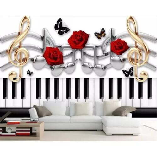 Beibehang behang wallpapers for living room Custom sticker wallpaper fashion music theme sofa flash wallpaper 3d brick wallpaper